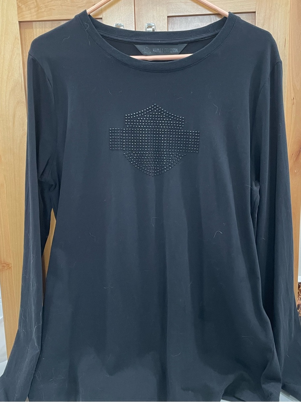 Harley-Davidson Black Long Sleeve Studded Shield Top